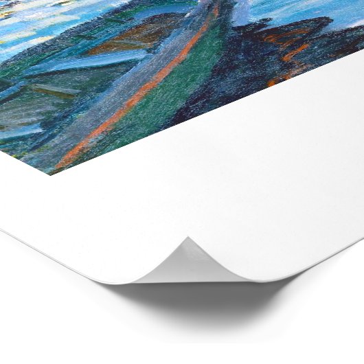 La Grenouillere Claude Monet fijn kunstschilderij Poster (Hoek)