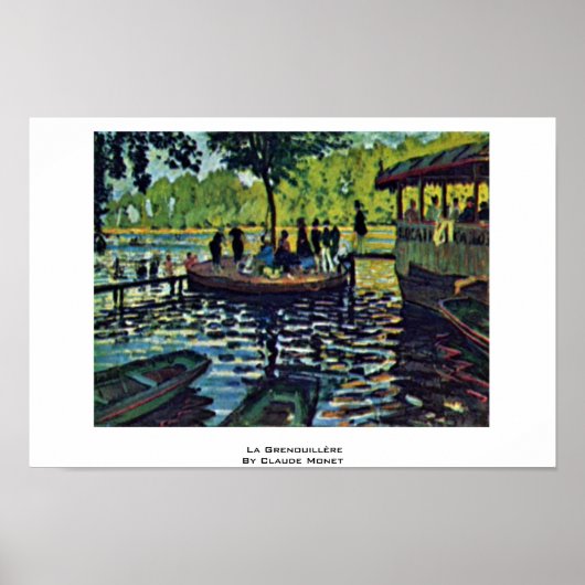 La Grenouillère door Claude Monet Poster (Voorkant)