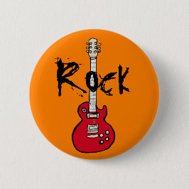 La Guitarra de Caricatura Rock Pin Ronde Button 5,7 Cm