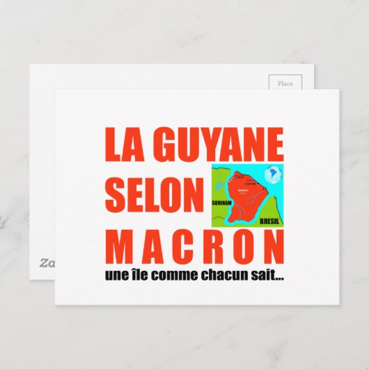 La Guyane selon Macron est une île Briefkaart (Voorkant / Achterkant)