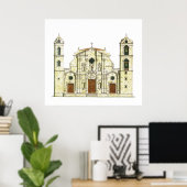 La Habana Cathedral Cuba Poster (Thuiskantoor)