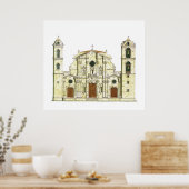 La Habana Cathedral Cuba Poster (Keuken)