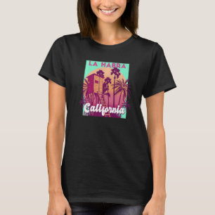 La Habra Californië palmboom strand retro vintage T-shirt