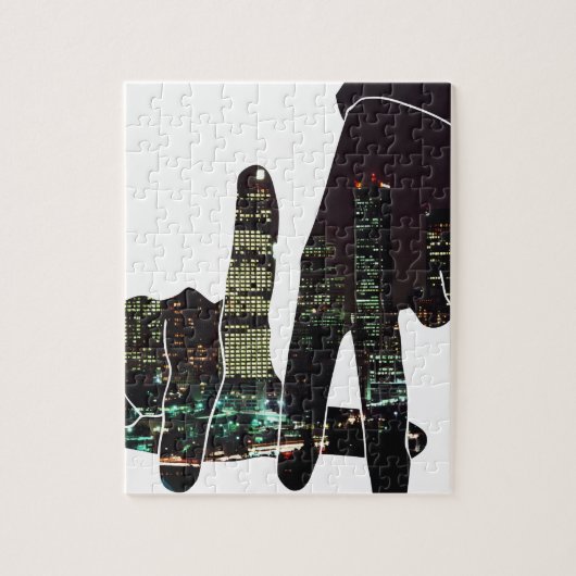 LA hands skyline Legpuzzel (Verticaal)
