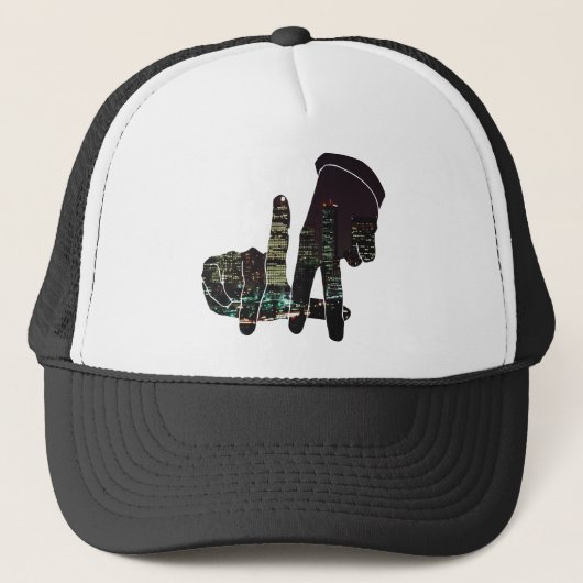 LA hands skyline Trucker Pet (Voorkant)