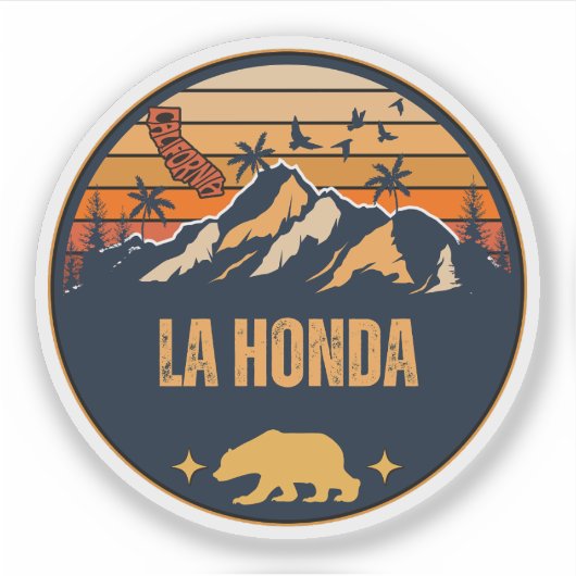 La Honda, Californië Sticker (Voorkant)