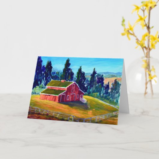 La Honda Red Barn Kaart (Gele Bloem)