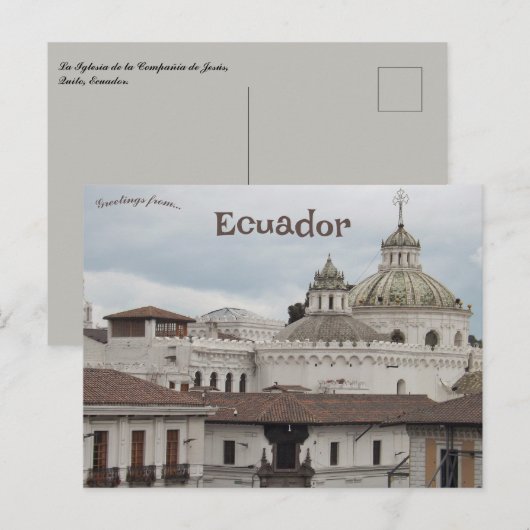 La Iglesia de la Compania de Jesus Quito Ecuador Briefkaart (Voorkant / Achterkant)