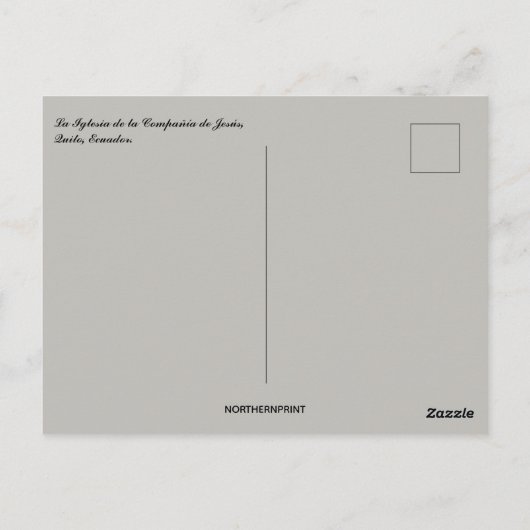 La Iglesia de la Compania de Jesus Quito Ecuador Briefkaart (Achterkant)