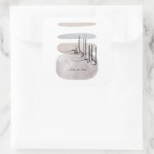 La ilaha illa Allah Arabic Calligraphy – Minimal Vierkante Sticker (Tas)