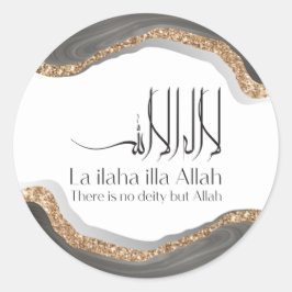 La ilaha illa-ALLAH Shahada Modern arabische calli Ronde Sticker
