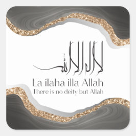 La ilaha illa-ALLAH Shahada Modern arabische calli Vierkante Sticker
