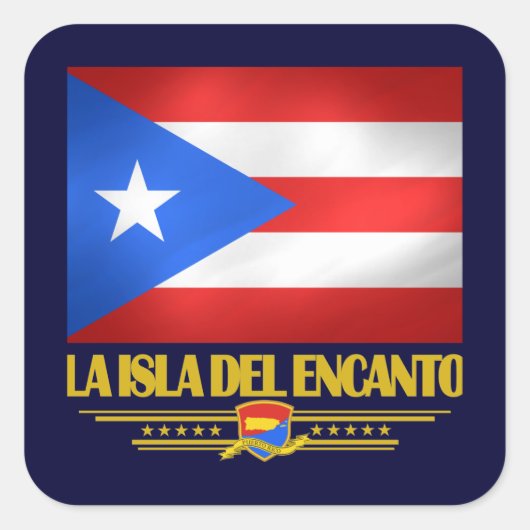 La Isla del Encanto Vierkante Sticker (Voorkant)