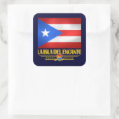 La Isla del Encanto Vierkante Sticker (Tas)