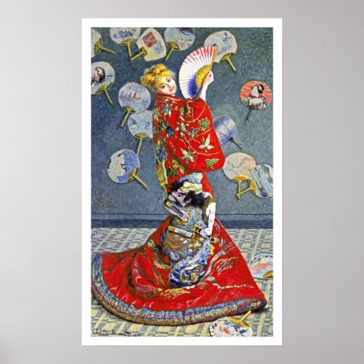 La Japonaise door de Franse impressionist Monet Poster (Voorkant)