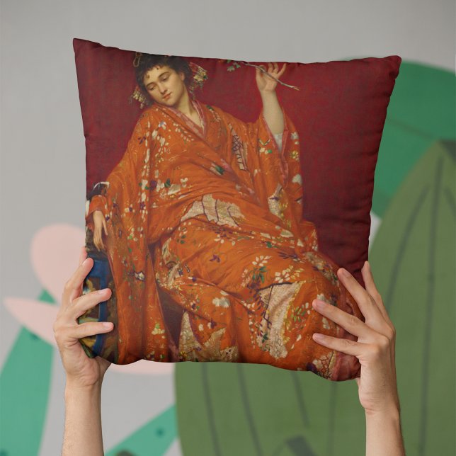 La Japonaise van Emile Villa  Oosterse Kunst Kussen (Creator heeft geüpload)