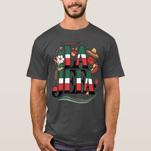 La Jefa Cinco de Mayo Grappige Mexicaanse Moeder M T-shirt (Voorkant)