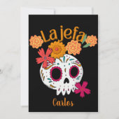 La jefa dio de los muertos suikerschedel feestdagenkaart (Voorkant)