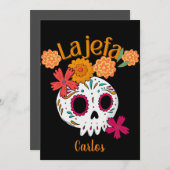 La jefa dio de los muertos suikerschedel feestdagenkaart (Voorkant / Achterkant)