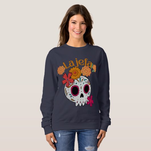 La jefa dio de los muertos suikerschedel trui (Voorkant volledig)