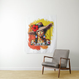 La Jíbaraza 5 – Puerto Ricaanse Jíbara Kunst • Bor Wandkleed