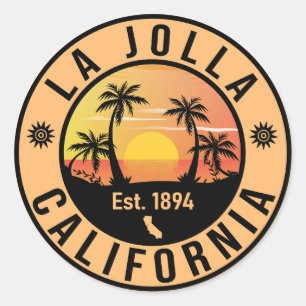 La Jolla Beach Cove - San Diego California Ronde Sticker