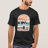 La Jolla Beach Retro Pastel Kleuren Zon & Surfen V T-shirt (Voorkant)