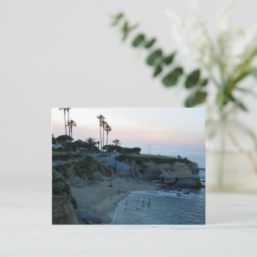 La Jolla Beach Sunset Custom California Briefkaart (Staand voorkant)