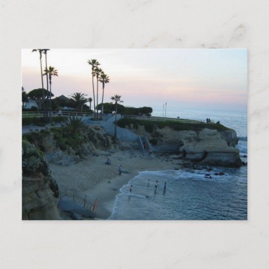 La Jolla Beach Sunset Custom California Briefkaart (Voorkant)