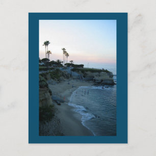 La Jolla Beach Zonsondergang Aangepaste Californis Briefkaart