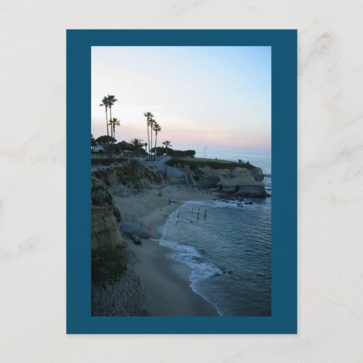 La Jolla Beach Zonsondergang Aangepaste Californis Briefkaart (Voorkant)