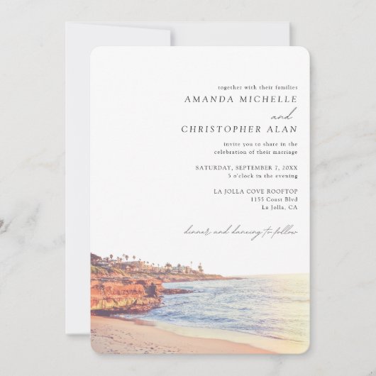 La Jolla Bruiloft Aangepaste San Diego Beach Foto Kaart (Voorkant)