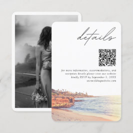 La Jolla Bruiloft Moderne Details QR Code Informatiekaartje