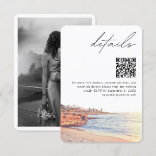 La Jolla Bruiloft Moderne Details QR Code Informatiekaartje