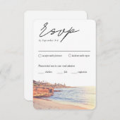 La Jolla Bruiloft Traditionele RSVP Maaltijd Optie Informatiekaartje (Voorkant / Achterkant)