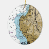 La Jolla CA Chart Keramisch Ornament (Links)