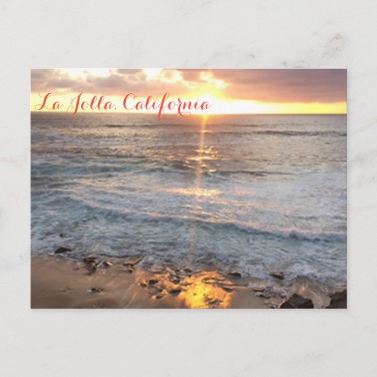 La Jolla, California Beach Sunset Postcard Briefkaart (Voorkant)