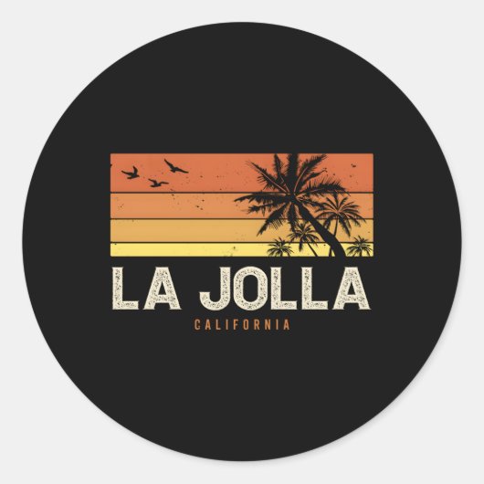 La Jolla California Ca Palms Ronde Sticker (Voorkant)