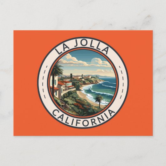 La Jolla California Kustlijn Reizen Kunst Retro Briefkaart (Voorkant)