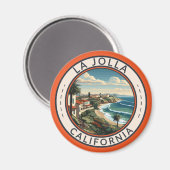 La Jolla California Kustlijn Reizen Kunst Retro Magneet (Voorkant / Achterkant)