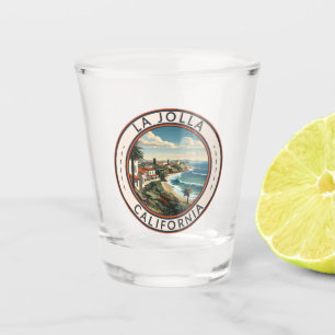 La Jolla California Kustlijn Reizen Kunst Retro Shot Glas