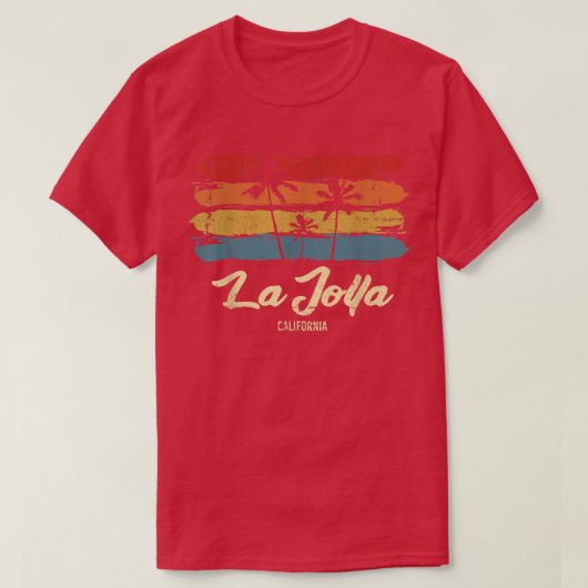 La Jolla California Palm Trees CA Retro T-shirt (Design voorkant)