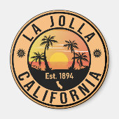 La Jolla California  Palm Trees Souvenirs Magneet (Voorkant)