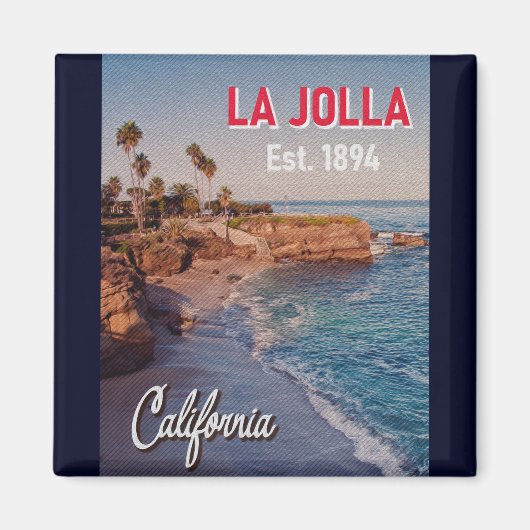 La Jolla California Palm Trees Souvenirs Magneet (Voorkant)