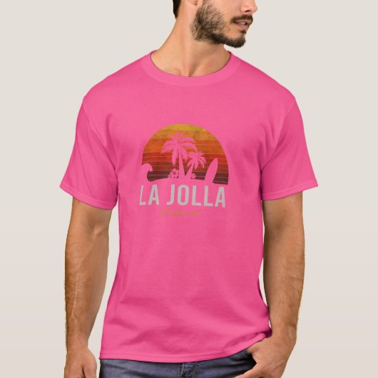 La Jolla California Retro Surfer  strand T-shirt (Voorkant)