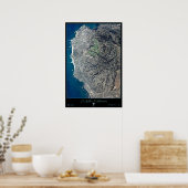 La Jolla, California Satelliet poster print map (Keuken)