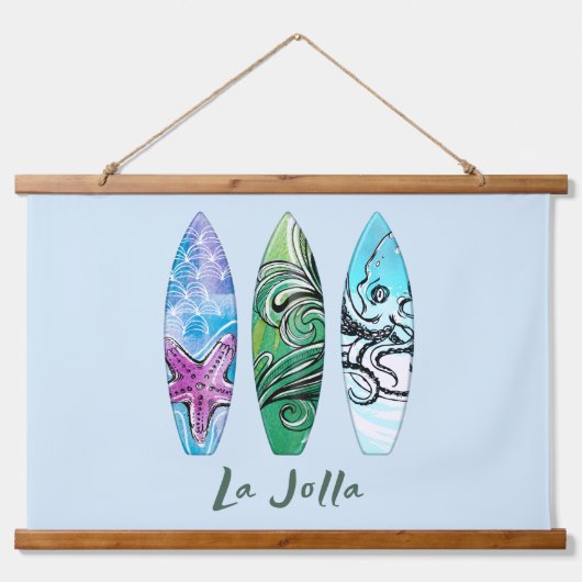 La Jolla California Surfboards Hangend Wandkleed (Voorkant)
