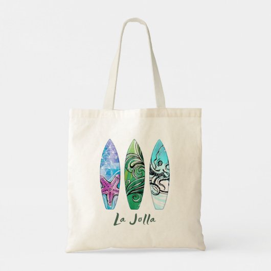 La Jolla California Surfboards Tote Bag (Achterkant)