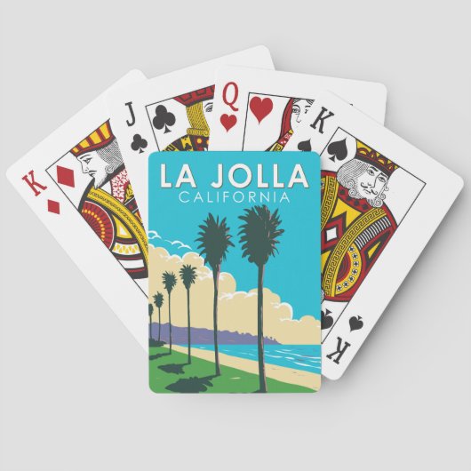 La Jolla California Travel Art Vintage Pokerkaarten (Achterkant)