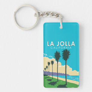 La Jolla California Travel Art Vintage Sleutelhanger
